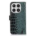 Xiaomi 17 Crocodile Series Lommebok-deksel i Lær med RFID - Grønn