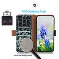 Xiaomi 17 Pro Crocodile Series Lommebok-deksel i Lær med RFID - Grønn
