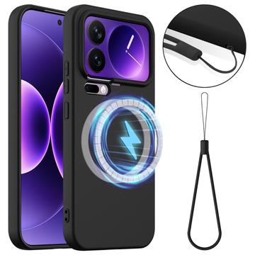 Xiaomi 17 Pro Liquid Silikondeksel - MagSafe-kompatibel - Svart