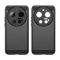 Xiaomi 17 Ultra Børstet TPU-deksel - karbonfiber - svart