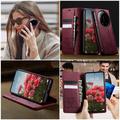 Xiaomi 17 Ultra Caseme 033 Lommebok-etui med kalvestruktur og RFID-blokkering - rød