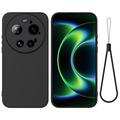 Xiaomi 17 Ultra Flytende silikon-deksel med håndstropp - Svart