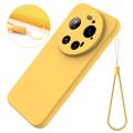 Xiaomi 17 Ultra Flytende silikon-deksel med håndstropp - Gul