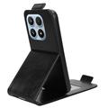 Xiaomi 17 vertikalt flip-etui med stativ - svart