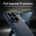Xiaomi 17T Børstet TPU-deksel - karbonfiber - blå