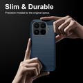 Xiaomi 17T Børstet TPU-deksel - karbonfiber - blå