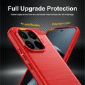 Xiaomi 17T børstet TPU-deksel - karbonfiber - rød