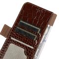 Xiaomi 17T Crocodile Series Lommebok-deksel i Lær med RFID - Brun