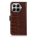 Xiaomi 17T Crocodile Series Lommebok-deksel i Lær med RFID - Brun