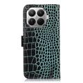 Xiaomi 17T Crocodile Series Lommebok-deksel i Lær med RFID - Grønn