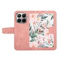 Xiaomi 17T Blomstret lommebokveske med kortspor - Rosa