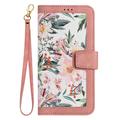 Xiaomi 17T Blomstret lommebokveske med kortspor - Rosa