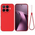 Xiaomi 17T Flytende silikon-deksel med håndstropp - Rød