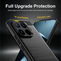 Xiaomi 17T Pro Børstet TPU-deksel - karbonfiber - svart