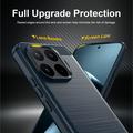 Xiaomi 17T Pro Børstet TPU-deksel - karbonfiber - blå
