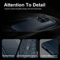 Xiaomi 17T Pro Børstet TPU-deksel - karbonfiber - blå