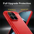 Xiaomi 17T Pro børstet TPU-deksel - karbonfiber - rød