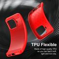 Xiaomi 17T Pro børstet TPU-deksel - karbonfiber - rød