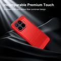 Xiaomi 17T Pro børstet TPU-deksel - karbonfiber - rød