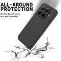 Xiaomi 17T Pro Flytende silikon-deksel med håndstropp - Svart