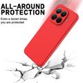Xiaomi 17T Pro Flytende silikon-deksel med håndstropp - Rød
