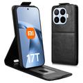 Xiaomi 17T Pro vertikalt flip-etui med stativ - svart