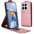 Xiaomi 17T Pro vertikalt flip-etui med stativ - Roségull