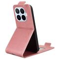 Xiaomi 17T Pro vertikalt flip-etui med stativ - Roségull