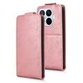 Xiaomi 17T Pro vertikalt flip-etui med stativ - Roségull