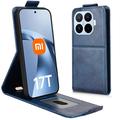 Xiaomi 17T vertikalt flip-etui med stativ - mørkeblå