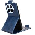 Xiaomi 17T vertikalt flip-etui med stativ - mørkeblå