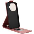 Xiaomi 17T vertikalt flip-etui med stativ - Roségull