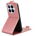 Xiaomi 17T vertikalt flip-etui med stativ - Roségull