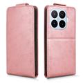 Xiaomi 17T vertikalt flip-etui med stativ - Roségull
