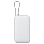 Xiaomi 20000mAh Powerbank med integrert USB-C-kabel 22.5W - Lysegrå