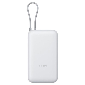 Xiaomi 20000mAh Powerbank med integrert USB-C-kabel 22.5W - Lysegrå
