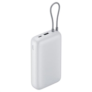 Xiaomi 20000mAh Powerbank med integrert USB-C-kabel 22.5W - Lysegrå