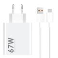 Xiaomi 67W reiselader med 6A USB-C-kabel MDY-14-EW - Bulk - Hvit