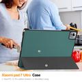 Xiaomi Pad 7 Ultra Tri-Fold Series Smart Folio-etui - svartgrønn