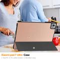 Xiaomi Pad 7 Ultra Tri-Fold Series Smart Folio-etui - rosa gull