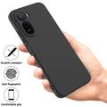 Xiaomi Poco C81 Pro Flytende silikon-deksel med håndstropp - Svart
