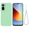 Xiaomi Poco C81 Pro Flytende silikon-deksel med håndstropp - Grønn