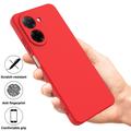 Xiaomi Poco C81x Flytende silikon-deksel med håndstropp - Rød