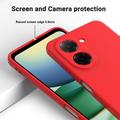 Xiaomi Poco C81x Flytende silikon-deksel med håndstropp - Rød