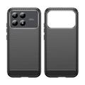 Xiaomi Poco F9 Pro Børstet TPU-deksel - karbonfiber - svart