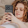 Xiaomi Poco F9 Pro Børstet TPU-deksel - karbonfiber - svart