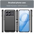 Xiaomi Poco F9 Pro Børstet TPU-deksel - karbonfiber - svart