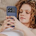 Xiaomi Poco F9 Pro Børstet TPU-deksel - karbonfiber - blå