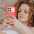 Xiaomi Poco F9 Pro børstet TPU-deksel - karbonfiber - rød
