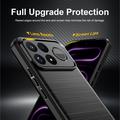 Xiaomi Poco F9 Ultra Børstet TPU-deksel - karbonfiber - svart